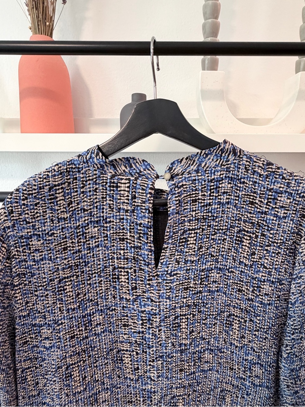 Anthropologie Navy Marled Long Sleeve Midi Dress - Picture 3 of 7